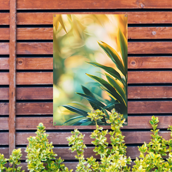 Groene bladeren in warm zonlicht tuinposter