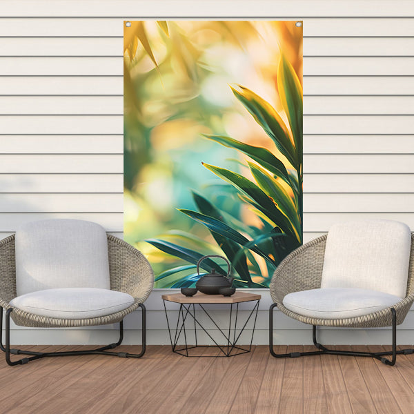 Groene bladeren in warm zonlicht tuinposter