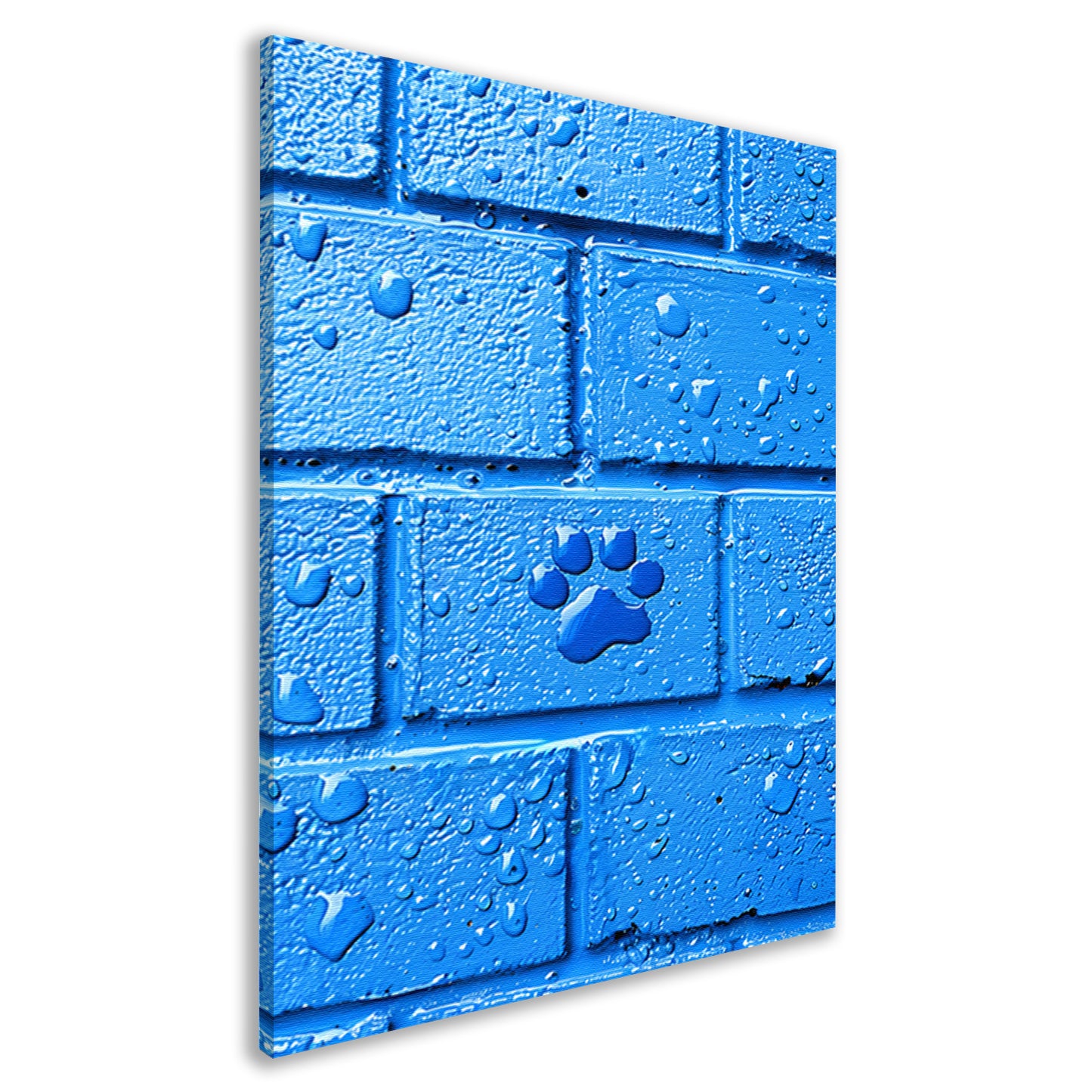 Blauwe Muur met Pootafdruk canvas