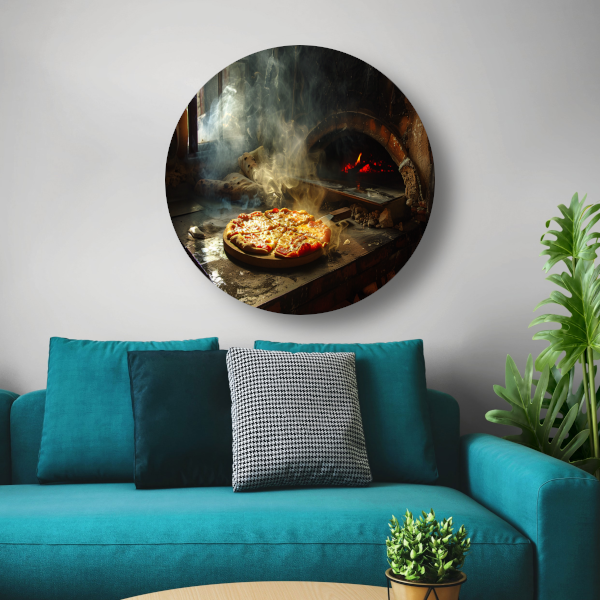 Huisgemaakte pizza in traditionele oven forex muurcirkel
