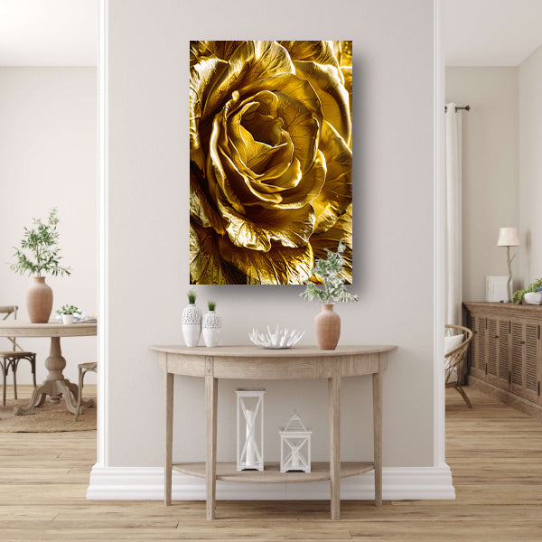 Gouden Gloed van Gedetailleerde Bloemblaadjes poster