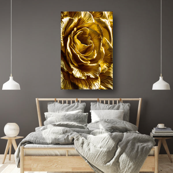 Gouden Gloed van Gedetailleerde Bloemblaadjes poster