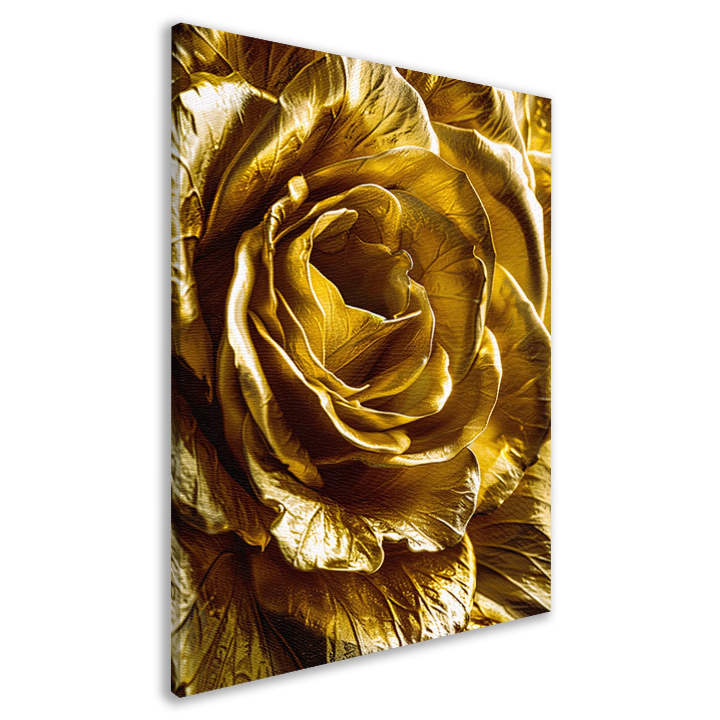 Gouden Gloed van Gedetailleerde Bloemblaadjes canvas