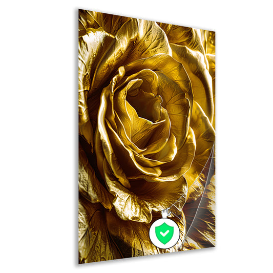 Gouden Gloed van Gedetailleerde Bloemblaadjes poster