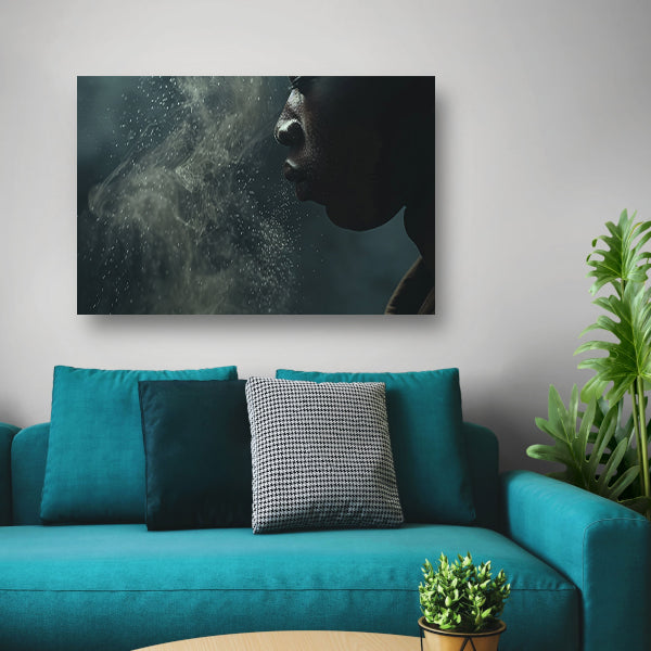 Adem in koude nachtelijke nevel poster