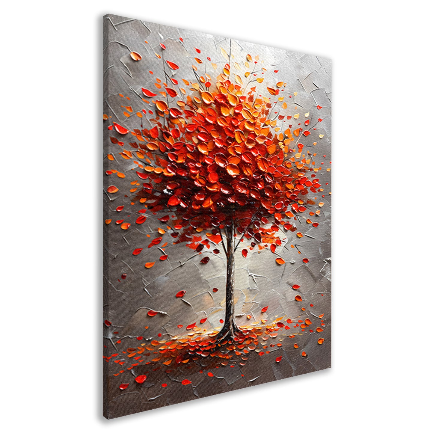 Abstract herfstboom in vurige kleuren canvas