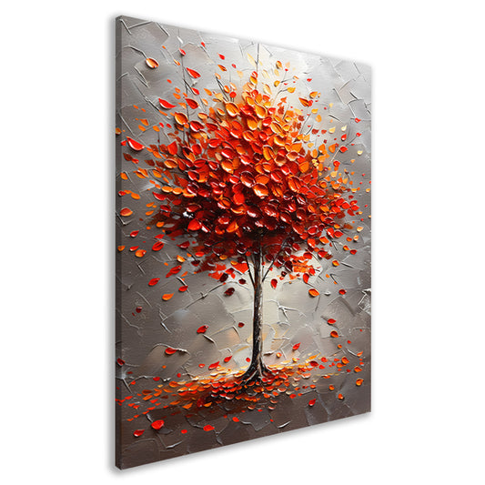 Abstract herfstboom in vurige kleuren canvas