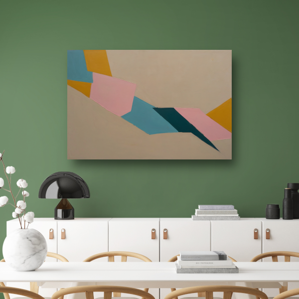 Samenspel van Vorm en Kleur in Minimalisme canvas met baklijst