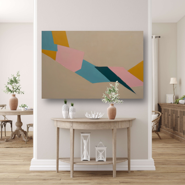 Samenspel van Vorm en Kleur in Minimalisme canvas met baklijst