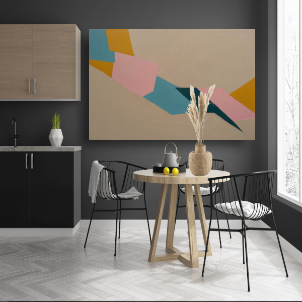 Samenspel van Vorm en Kleur in Minimalisme canvas met baklijst