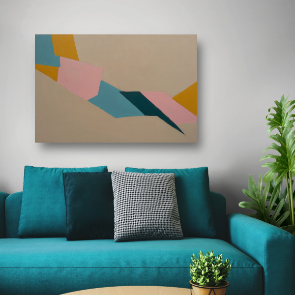 Samenspel van Vorm en Kleur in Minimalisme canvas met baklijst