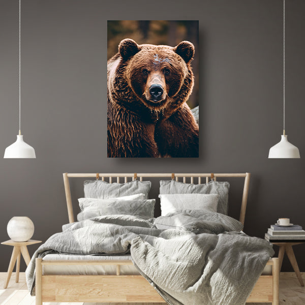 Close-up portret van een bruine beer canvas