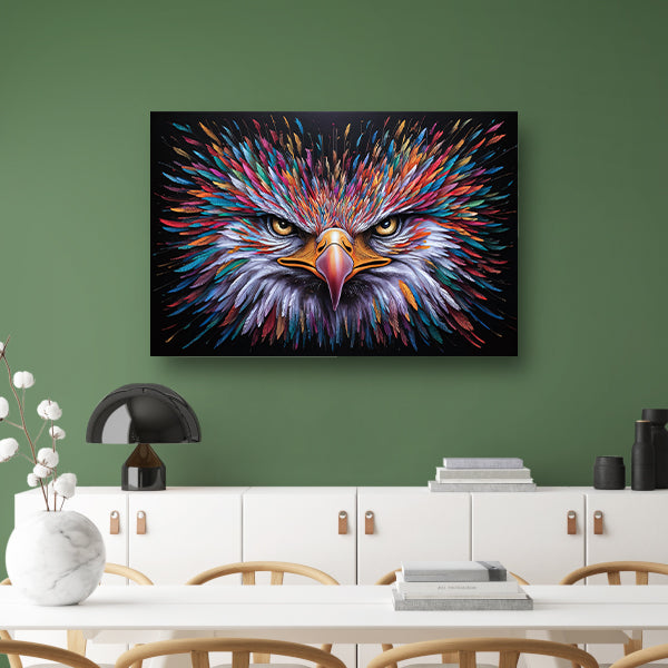 Kleurrijke psychedelische adelaar print voor inrichtingposter