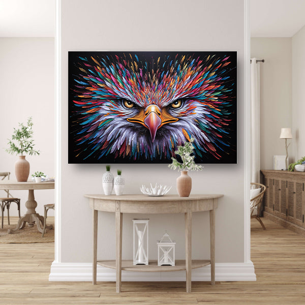 Kleurrijke psychedelische adelaar print voor inrichtingposter