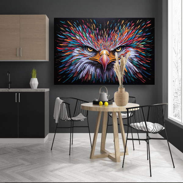 Kleurrijke psychedelische adelaar print voor inrichtingposter