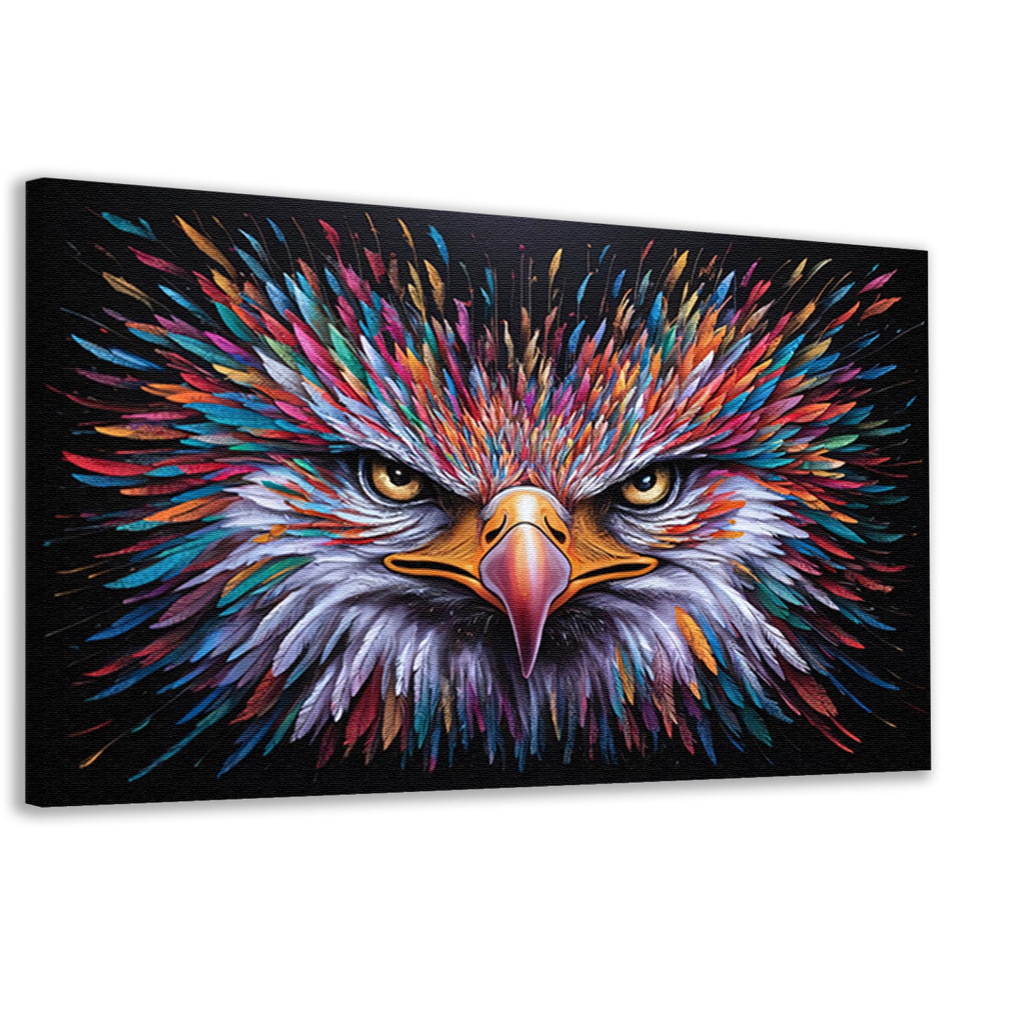 Kleurrijke psychedelische adelaar print voor inrichting canvas