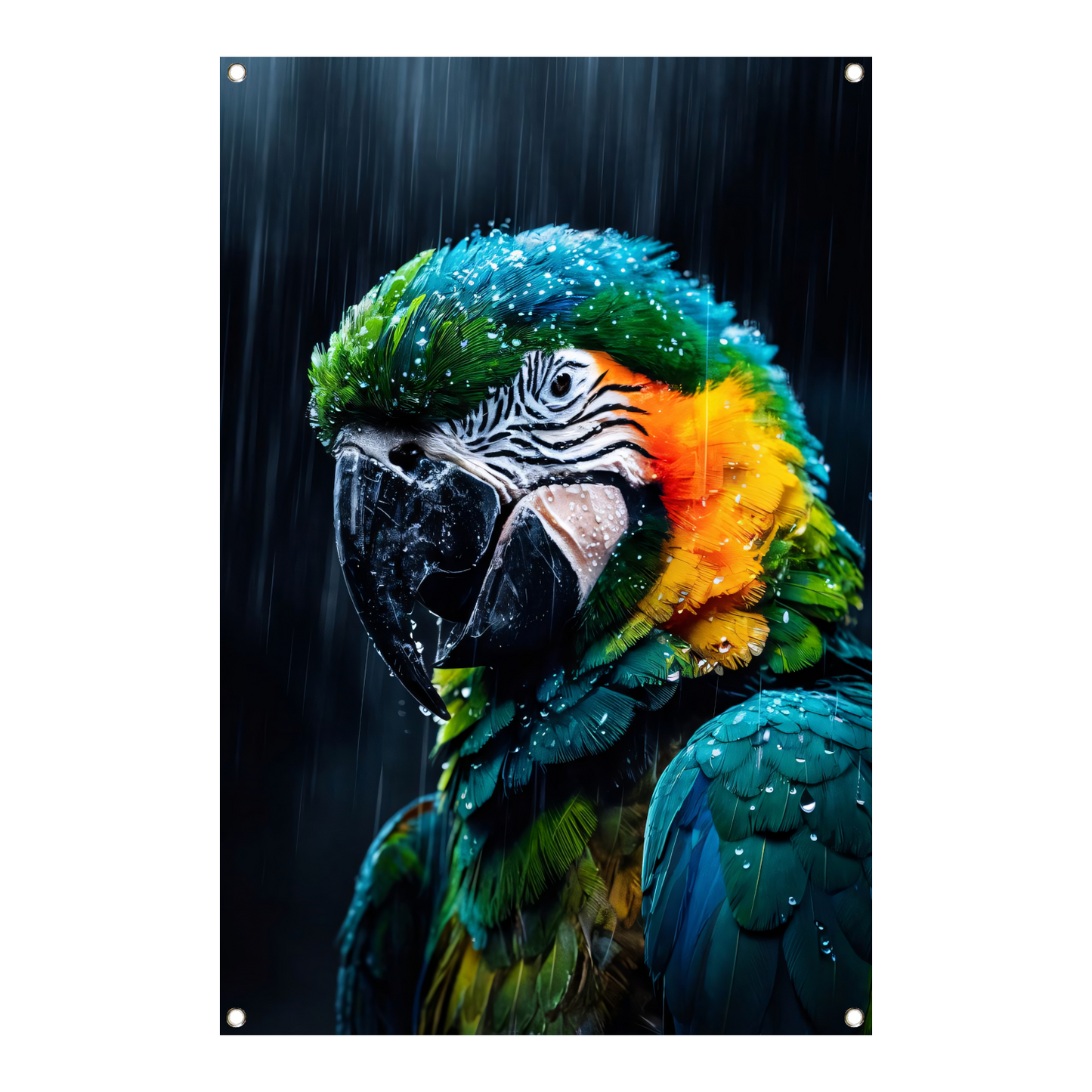Papegaai in kleurrijke vorm tuinposter
