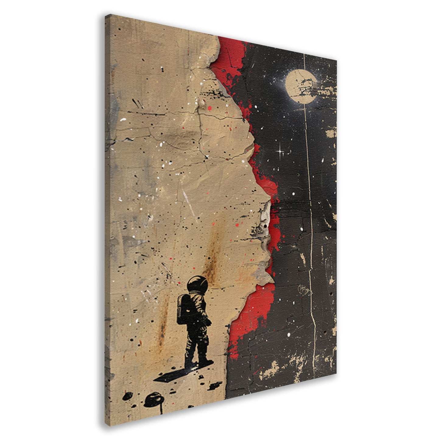 Astronaut Verkent Abstract Ruimtewereld canvas