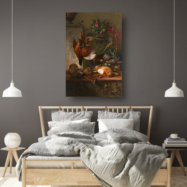 Stilleven met jachtbuit en Griekse stèle - Georgius Jacobus Johannes van Os canvas