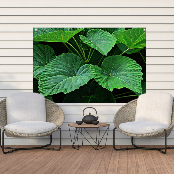 Gedetailleerde bladeren in rijke groene tinten tuinposter