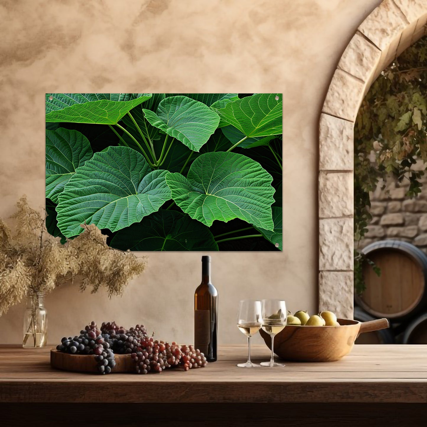 Gedetailleerde bladeren in rijke groene tinten tuinposter