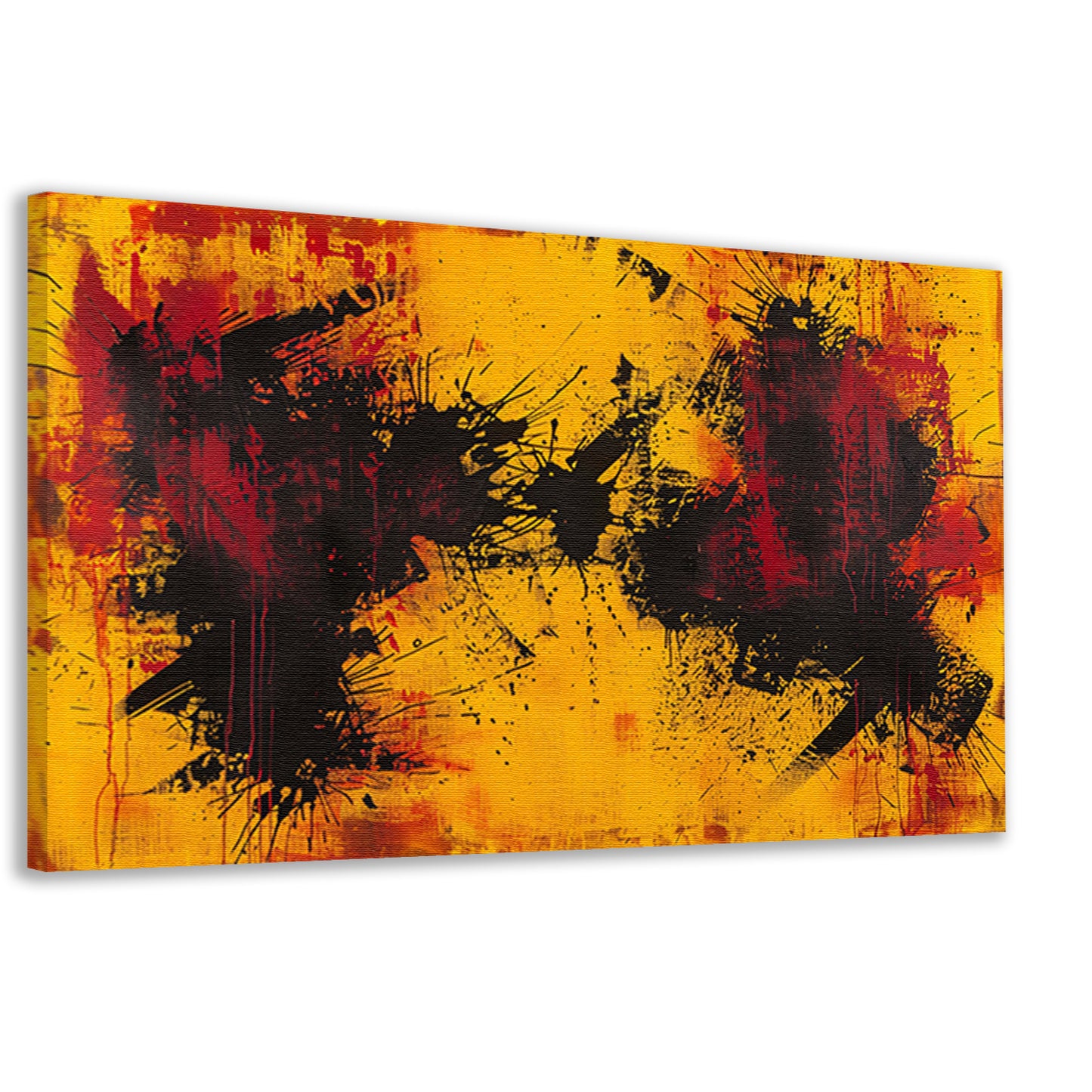 Abstract schilderij met dynamische kleurenexplosie canvas