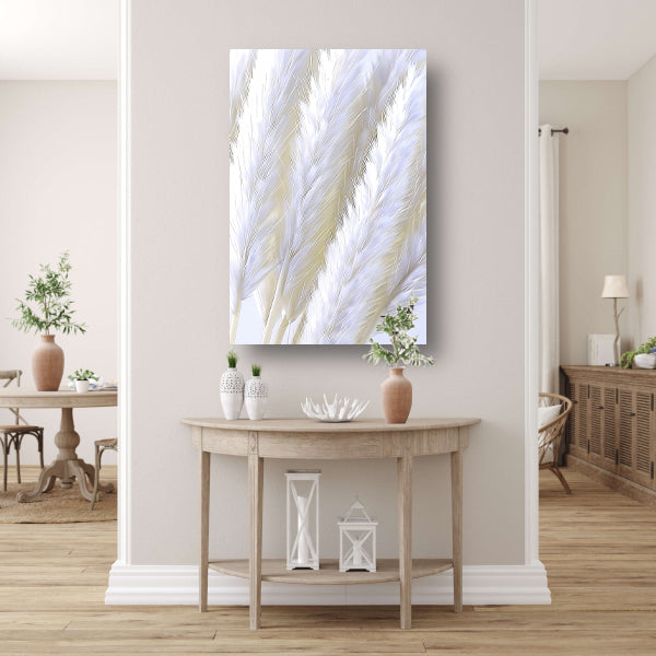 Digitale print van witte pluimen acrylglas