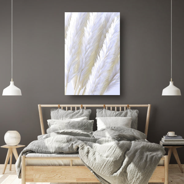 Digitale print van witte pluimen acrylglas