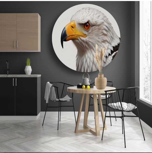 De Majestueuze Blik van een Adelaar aluminium muurcirkel