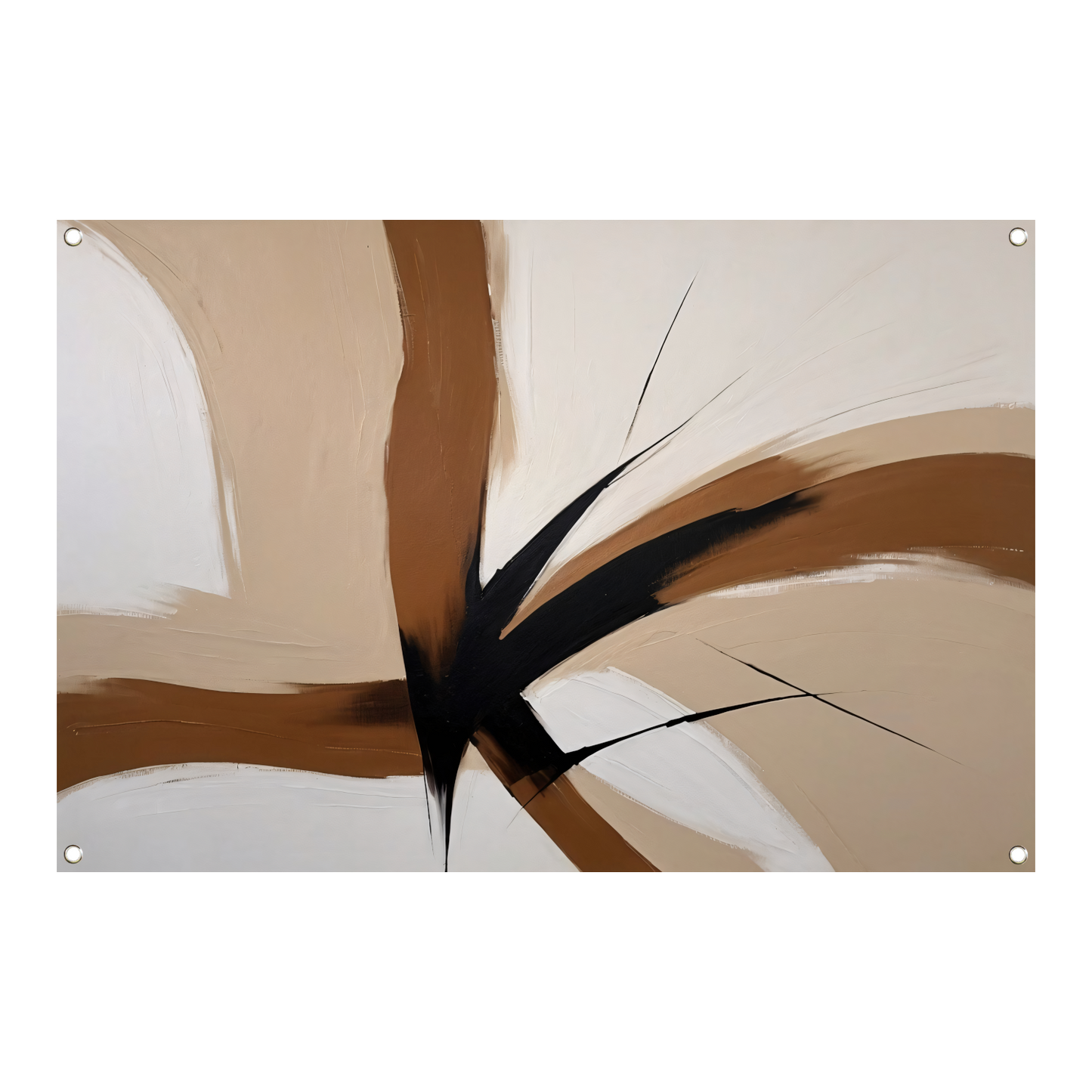 Abstracte aardetinten met dynamische lijnen tuinposter
