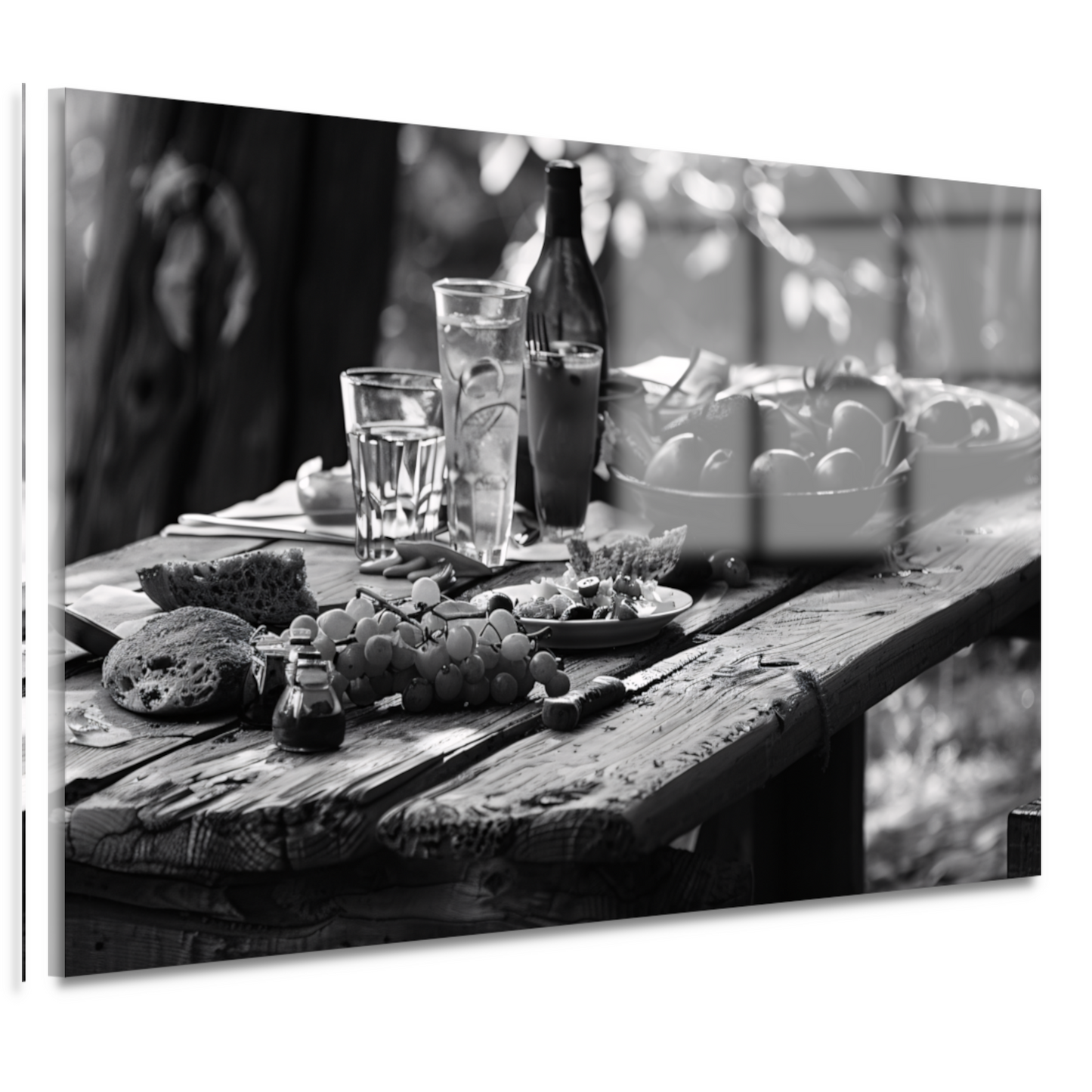 Minimalistische picknicktafel acrylglas