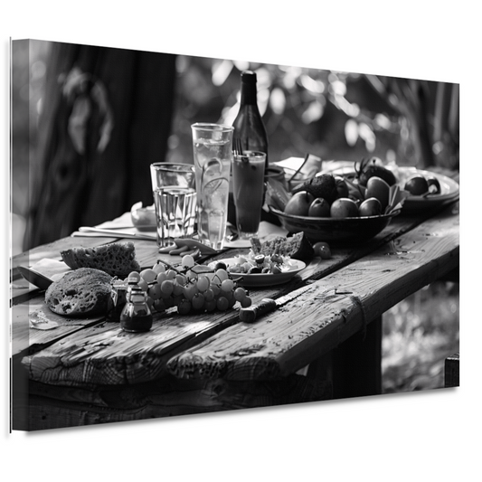 Minimalistische picknicktafel canvas