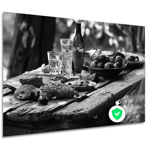 Minimalistische picknicktafel poster