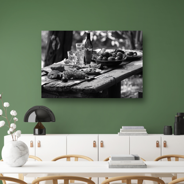 Minimalistische picknicktafel poster
