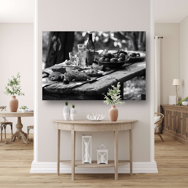 Minimalistische picknicktafel poster