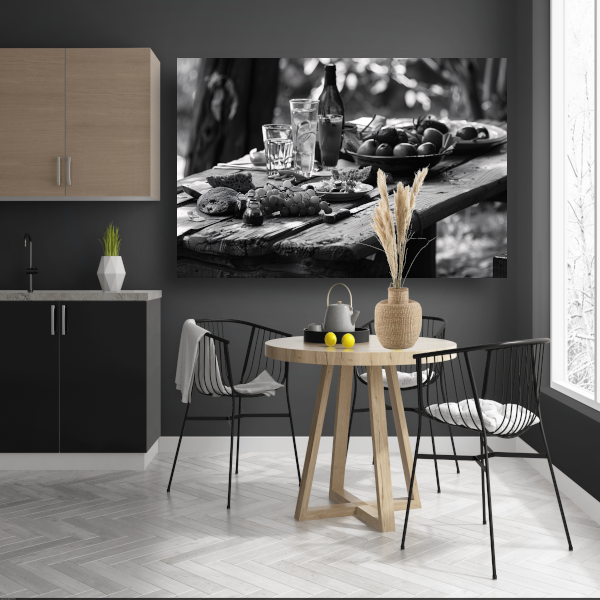 Minimalistische picknicktafel poster