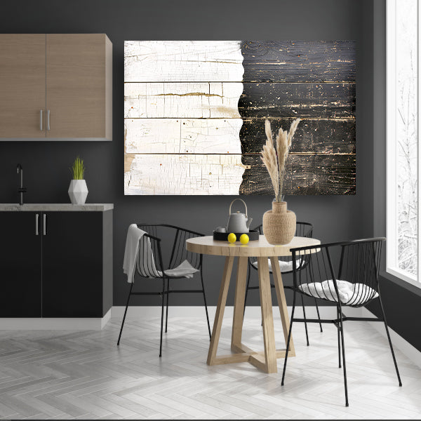 Gescheurd zwart-wit hout met textuur poster
