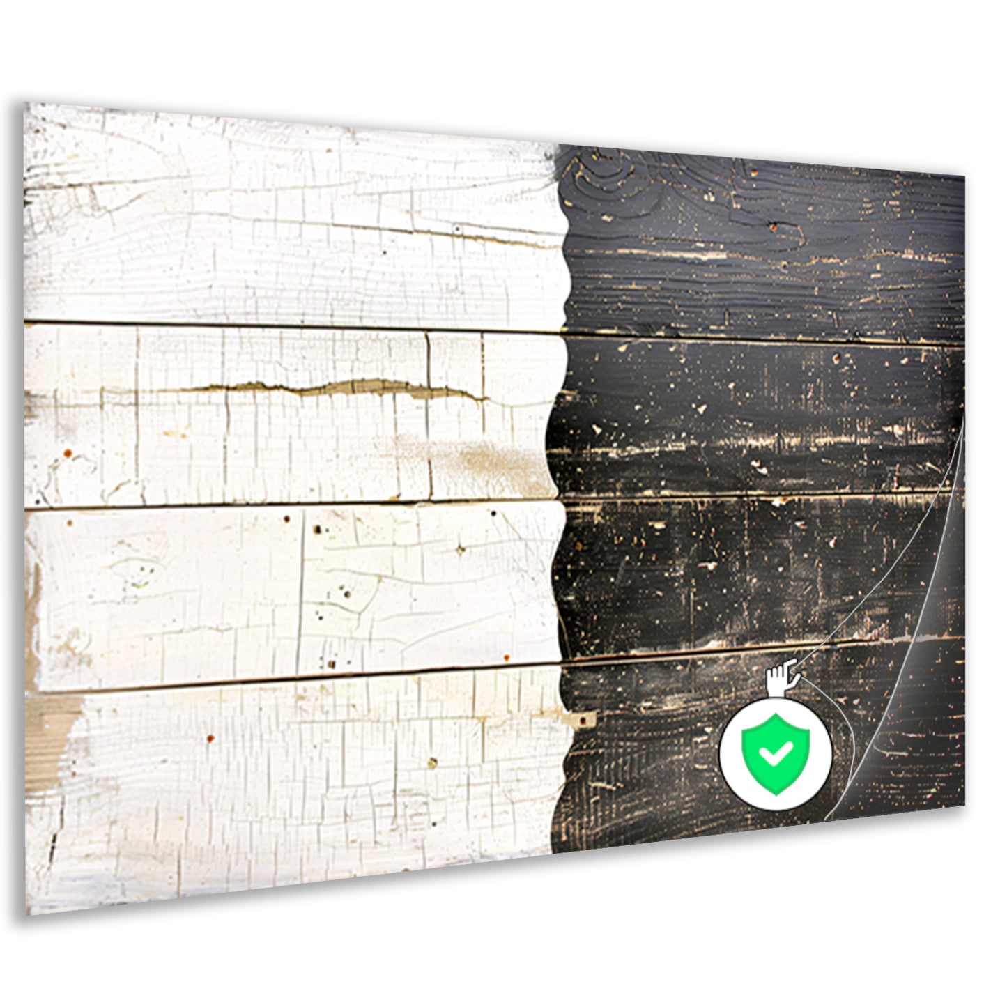 Gescheurd zwart-wit hout met textuur poster
