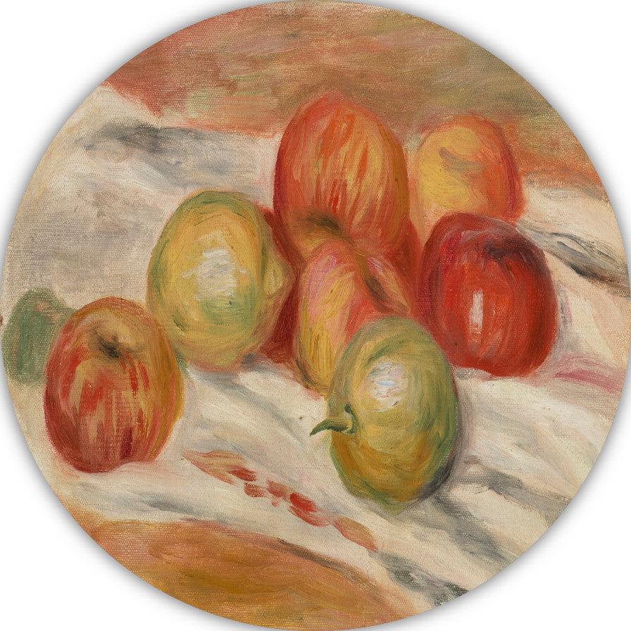 Appels en citroenen op een doek - Pierre-Auguste Renoir aluminium muurcirkel