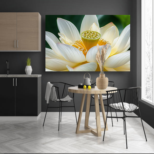 Gedetailleerde close-up van een lotusbloem acrylglas