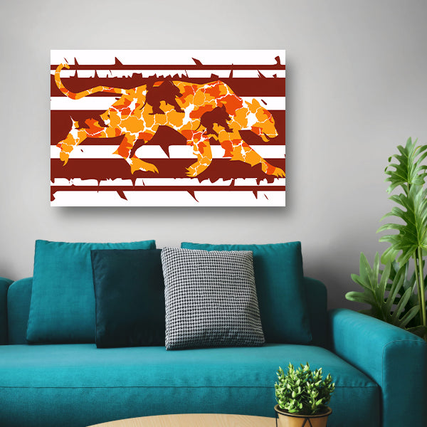 Kleurrijk abstract dierensilhouet ontwerp poster