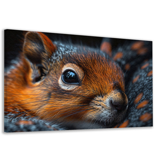 Gedetailleerde close-up van een eekhoorn canvas