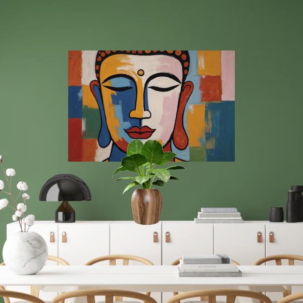 Kleurrijke Boeddha van Sereniteit en Wijsheid poster