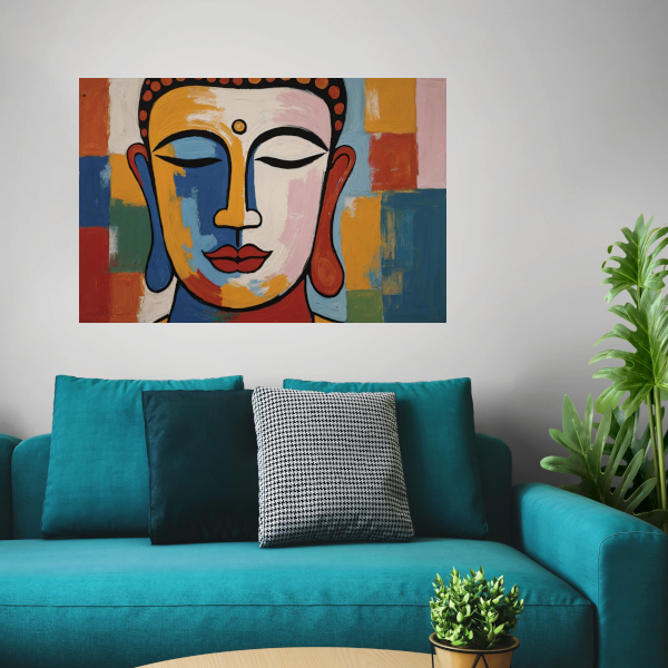 Kleurrijke Boeddha van Sereniteit en Wijsheid poster