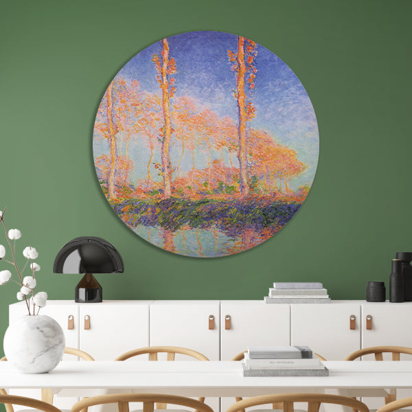 Populieren - Claude Monet aluminium muurcirkel