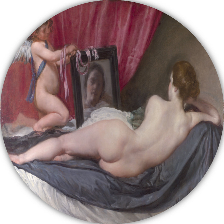 Venus bij haar spiegel - Diego Velázquez forex muurcirkel