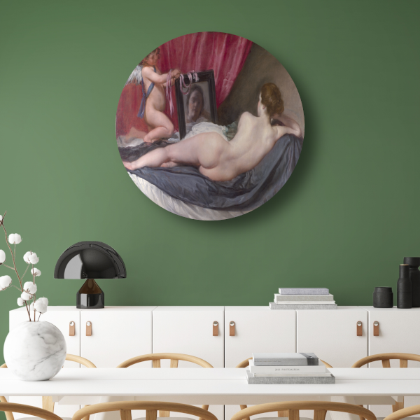Venus bij haar spiegel - Diego Velázquez forex muurcirkel