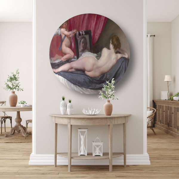 Venus bij haar spiegel - Diego Velázquez forex muurcirkel