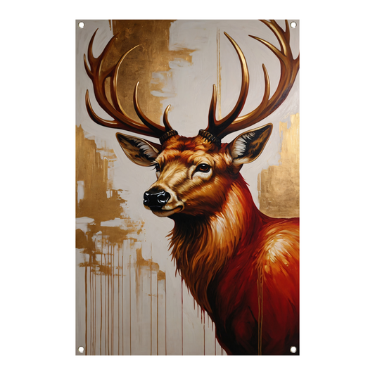 Majestueus hert met gouden gewei tuinposter