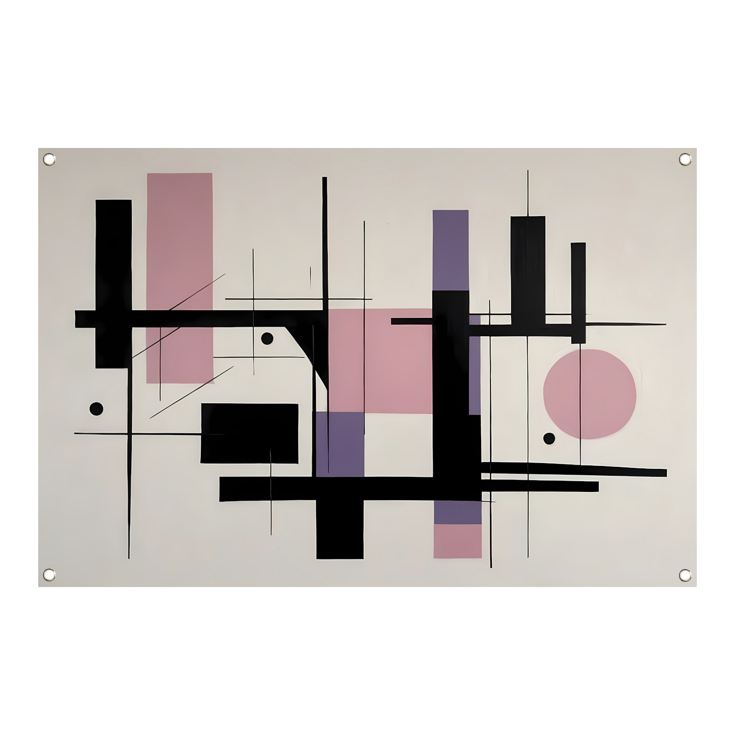 Minimalistische Abstractie in Zwart en Pastel tuinposter
